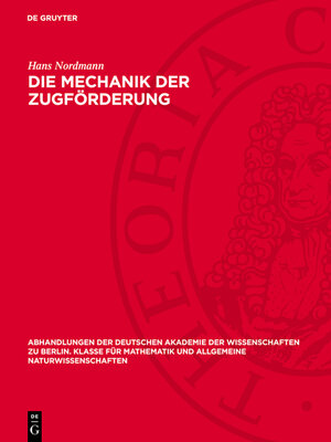 cover image of Die Mechanik der Zugförderung